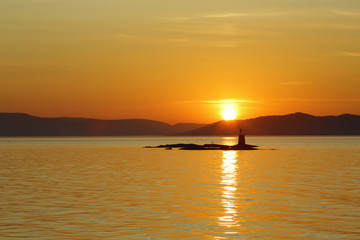 Fototapeta na wymiar Sunset at Trondheim fjord