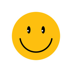 Smiling emoticon with happy eyes for web and mobile.
