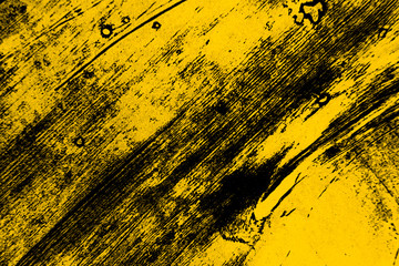 yellow and black paint  background texture with brush strokes - 283011047