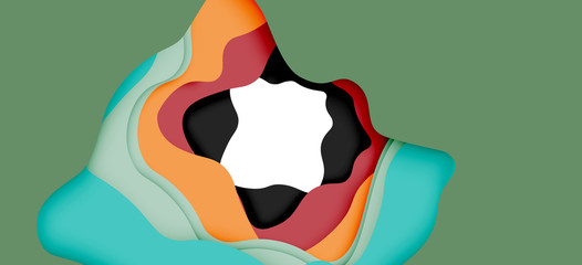 Abstract cut out abstract waves for web design. Color geometric pattern. Vector abstract geometric dynamic pattern frame