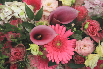 Pink and purple wedding flowers