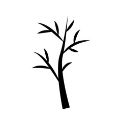 Decorative tree on white. tree silhouette. vector illustration