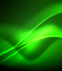 Shiny color bright neon abstract wave template. Abstract bright light. Neon light glowing effect. Space background. Abstract shape