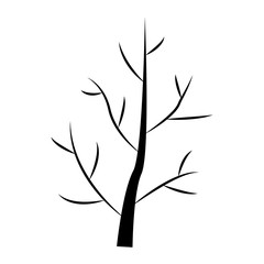 Decorative tree on white. tree silhouette. vector illustration