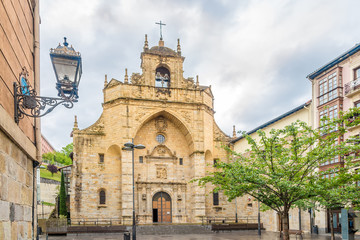 View at the Church of Incarnation in the streets of Bilbao in Spain