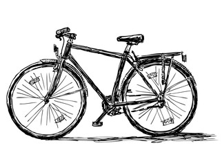Fototapeta na wymiar Sketch of a bicycle for active recreation