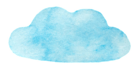 Vector blue watercolor paint cloud isolated on white for Your design