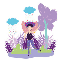 Man supporting lgtbi march design vector illustration