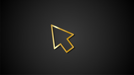 Gold Icon -Mouse symbol- Gold Gradient Icons design for print, website and presentation