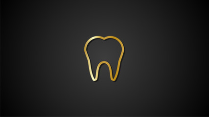 Gold Icon -Tooth- Gold Gradient Icons design for print, website and presentation