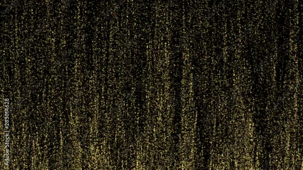 Poster gold particles. glitter glamour rain. golden confetti party. abstract background with shining bokeh 