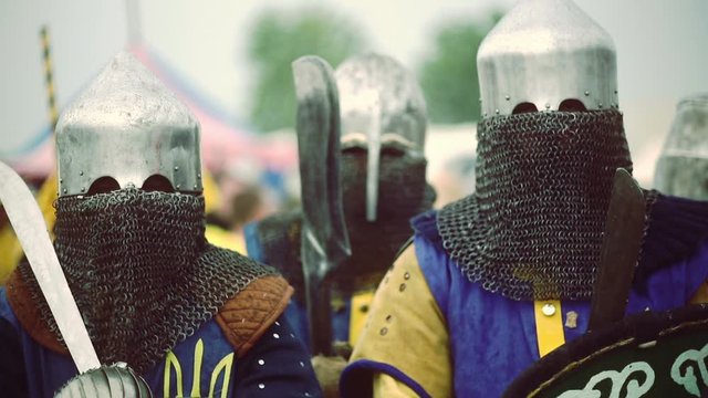 Three knights ready for battle.