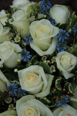 blue and white wedding flowers