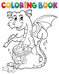 Coloring book painting dragon theme 1