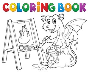 Coloring book painting dragon theme 2