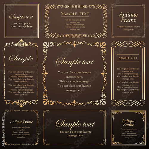 ル 高級感のあるフレームデザイン カリグラフィー素材 ラグジュアリー テンプレート コピースペース Wall Mural ｄｅｓｉｇｅｎ ｂｏｘ