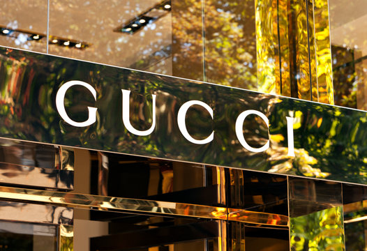 Düsseldorf, Germany - August 20, 2011: Gucci signage at store entrance. 