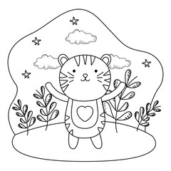 Isolated tiger cartoon vector design vector illustration