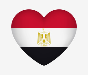 Obraz premium Heart Shaped National Flag of Egypt. I Love My Country. Vector Illustration