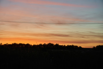 beautiful sunset in the countryside