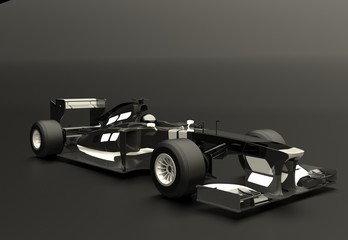 Black sport car ,race auto, 3d render.