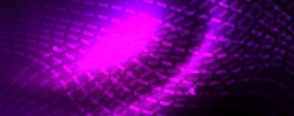 Neon vector wave lines abstract background, magic futuristic techno design
