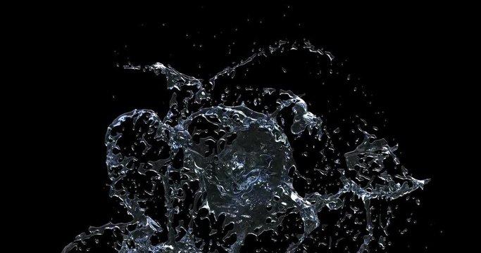Water Splash Animation with Transparent Background