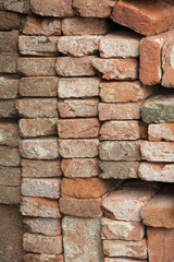 Broken bricks on construction site