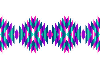 Tribal seamless colorful geometric border pattern. Ethnic vector texture.Traditional ornament.