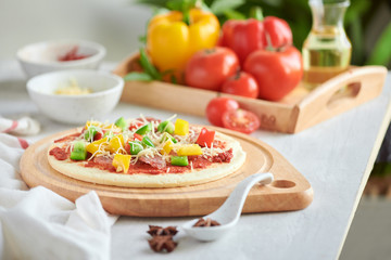 Pizza Art. The process of making pizza