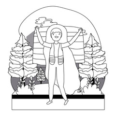 Woman supporting lgtbi march design vector illustration
