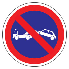 Panneau routier en France : station interdit avec mise en fourrière