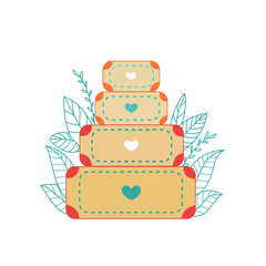 Set suitcases different sizes from big to small