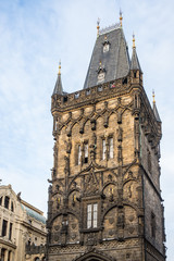 Fototapeta na wymiar The Powder Tower or Powder Gate - medieval gothic city gate in Prague, Czech Republic