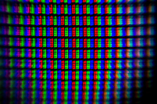 fotografia bastracta de los pixeles de una pantalla RGB