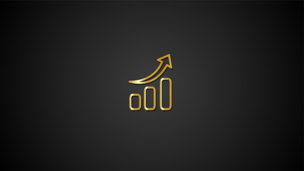 Gold Icon -incrase- Gold Gradient Icons design for print, website and presentation