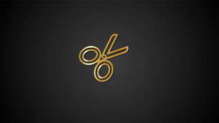 Gold Icon -scissors- Gold Gradient Icons design for print, website and presentation