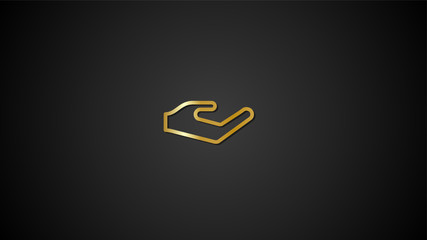 Gold Icon -Hand- Gold Gradient Icons design for print, website and presentation