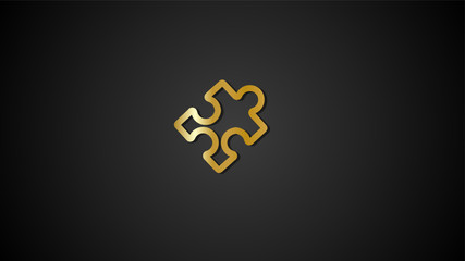 Gold Icon -Puzzle- Gold Gradient Icons design for print, website and presentation