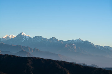 Mountains peaks in North Sikkim, India