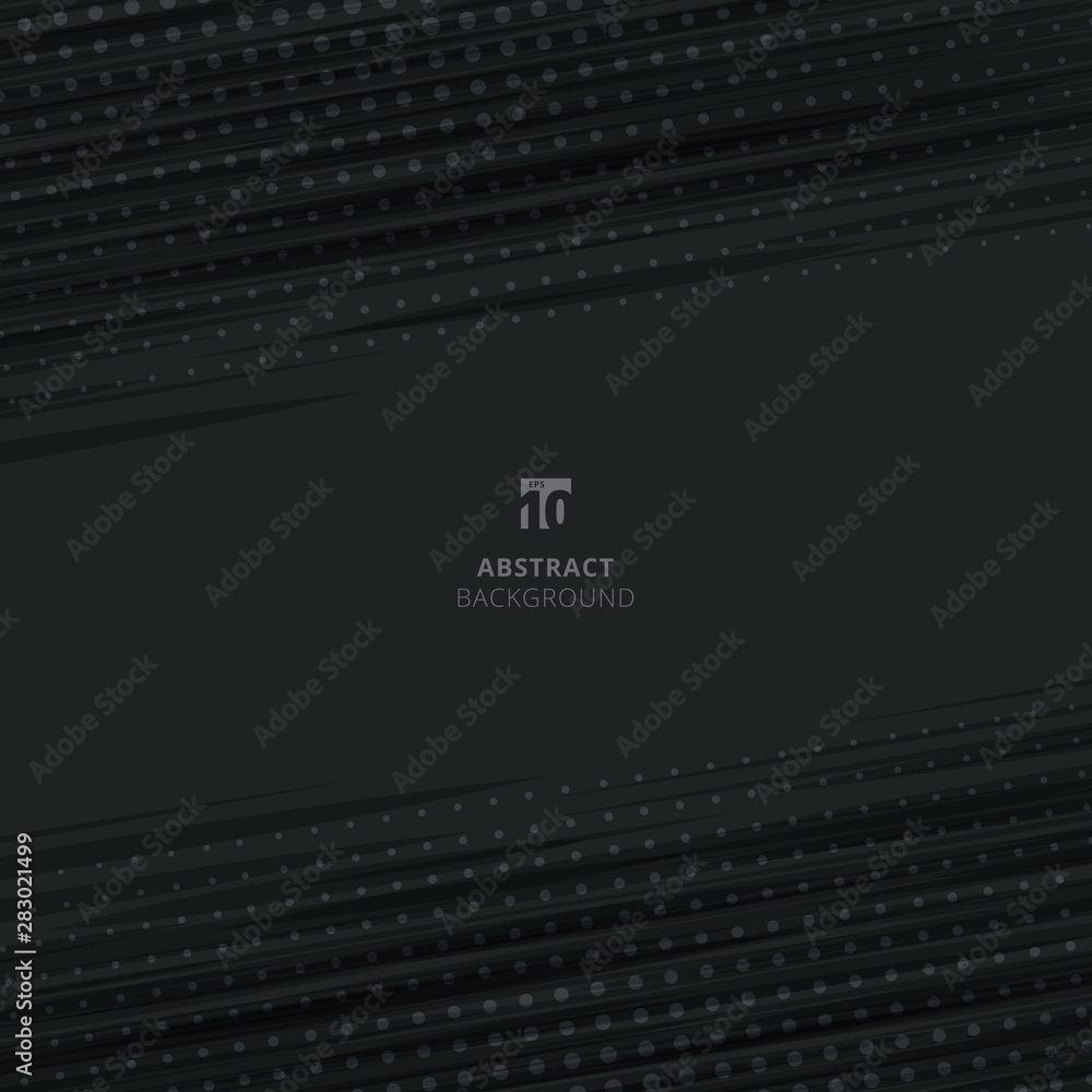 Poster abstract black diagonal lines with halftone effect background with space for text. speed motion.