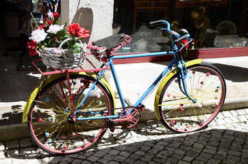 Fototapeta na wymiar Bicycles in the street
