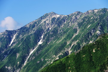 Fototapeta premium 北アルプス笠ヶ岳への道 縦走路から抜戸岳を望む