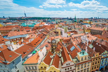Naklejka premium Skyline of Prague, capital of the Czech Republic.