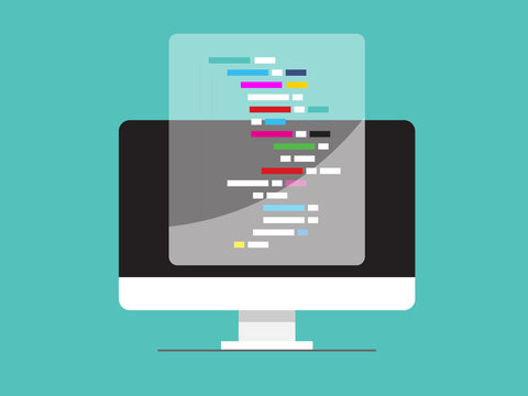 coding vector flat design