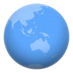 East Timor (Timor-Leste) on the globe. Earth centered at the location of the Democratic Republic of Timor-Leste. Map of East Timor. Includes layer with capital cities.