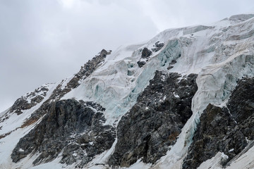 ice falls in the mountains