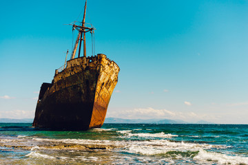 The famous shipwreck near Gythio Greece
