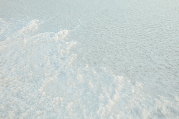 Salt on the coast of the Dead Sea