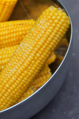 Fresh steamed corn